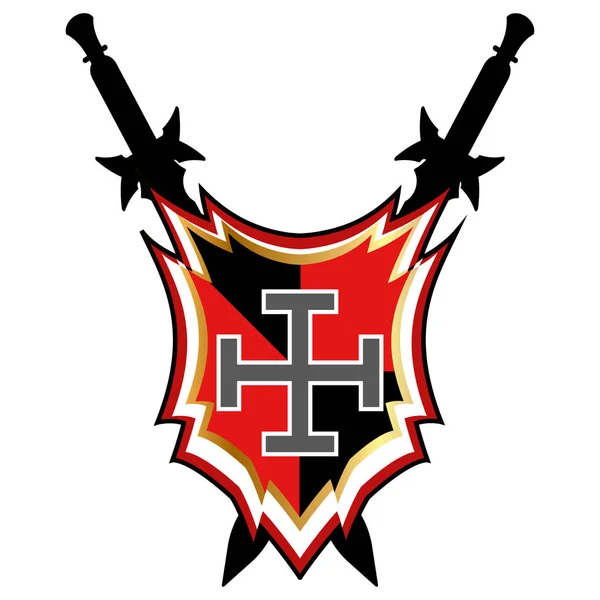 Icono del vector Escudo Templario . — Archivo Imágenes Vectoriales