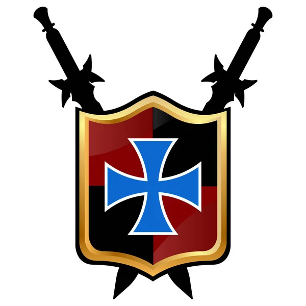 Icono del vector Escudo Templario . — Vector de stock