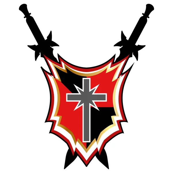 Templar Shield  vector icon. — Stock Vector