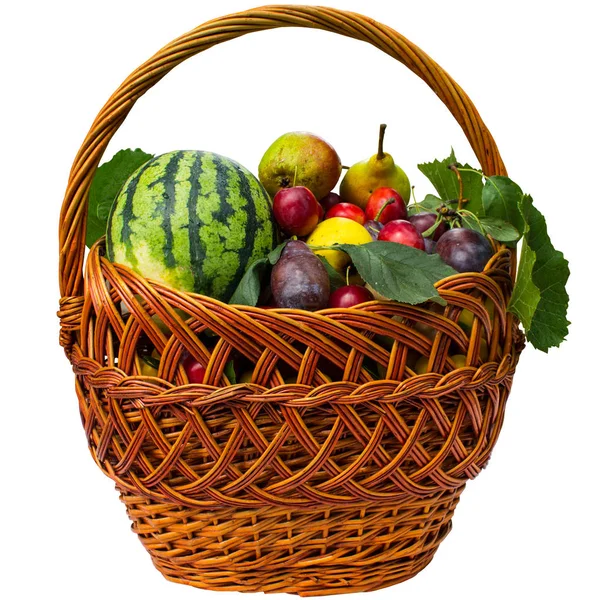 Autumn fruit basket. — Stock Photo, Image