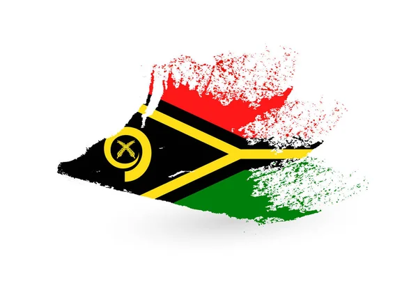 Bandera dibujada a mano de Vanuatu — Vector de stock