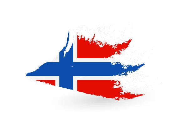 Bandeira desenhada à mão da Noruega — Vetor de Stock