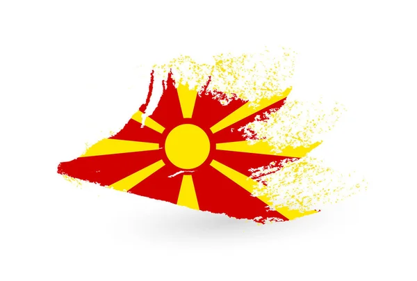 Ručně tažené vlajka Makedonie — Stockový vektor