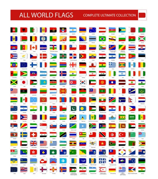 Banderas de todos los vectores mundiales — Vector de stock