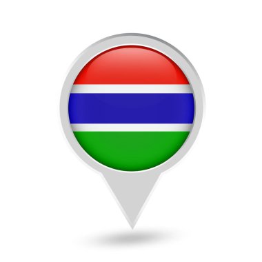 Gambiya Bayrak Pin simgesi yuvarlak