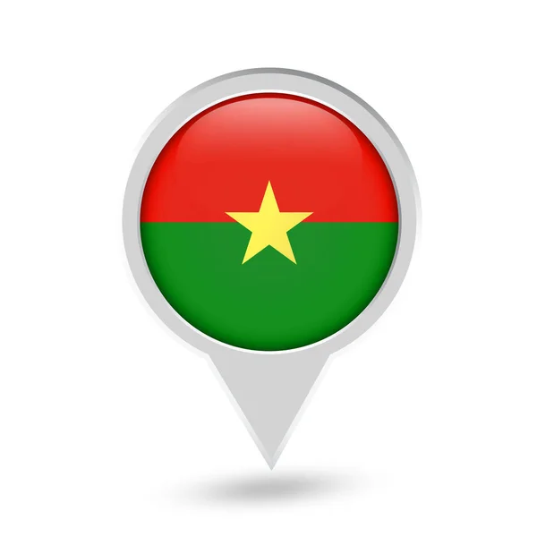 Burkina faso flagge runde nadel symbol — Stockvektor