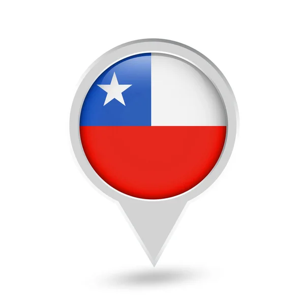 Chile flagga runda PIN-ikonen — Stock vektor