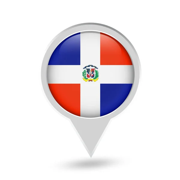 República Dominicana Bandera Round Pin Icon — Archivo Imágenes Vectoriales