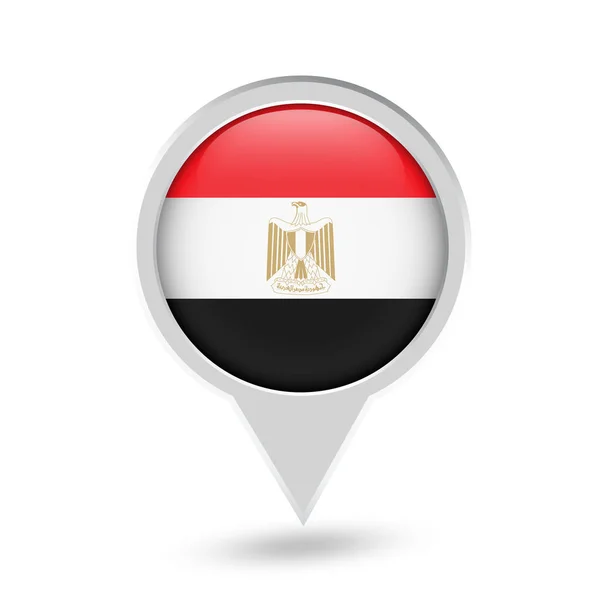 Egypten flagga runda PIN-ikonen — Stock vektor