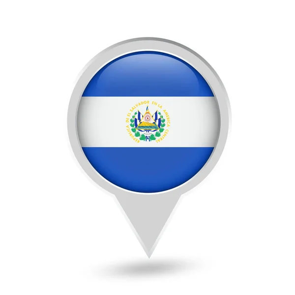 Icône ronde du drapeau du Salvador — Image vectorielle