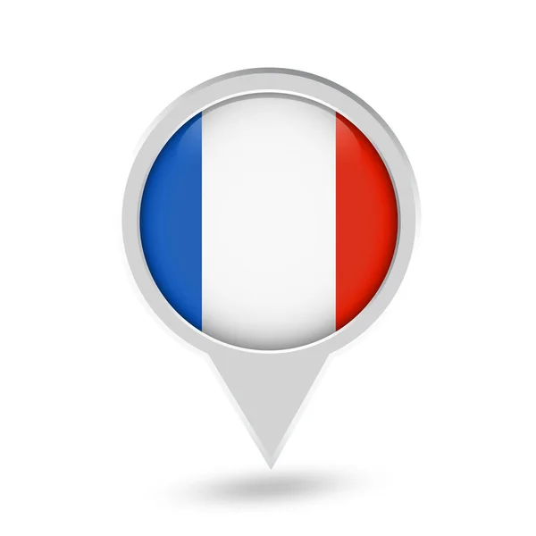 France Flag Round Pin Icon — Stock Vector