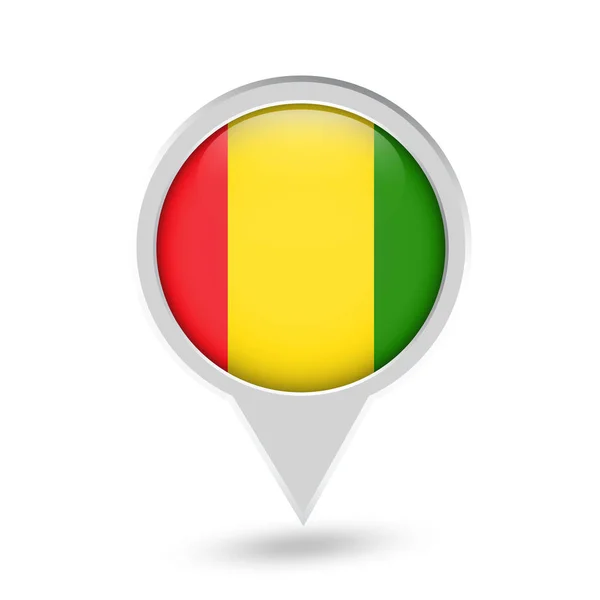 Σημαία της Γουινέας στρογγυλή εικονίδιο καρφιτσώματος — Διανυσματικό Αρχείο