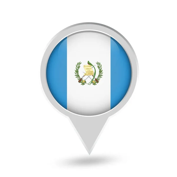 Icône ronde drapeau guatémaltèque — Image vectorielle