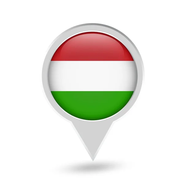 Hongrie Drapeau rond broche icône — Image vectorielle