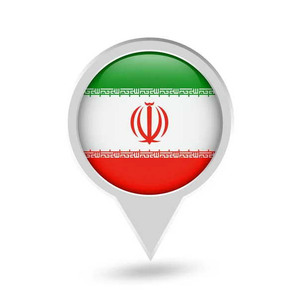 Flaga Iranu Okrągła ikona pinezki — Wektor stockowy