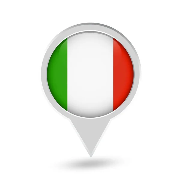 Itália Bandeira Round Pin Icon — Vetor de Stock