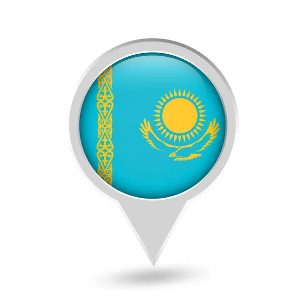 Пин-икона с флагом Казахстана — стоковый вектор