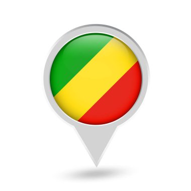 Cumhuriyeti PIN simgesi yuvarlak Kongo Cumhuriyeti bayrağı