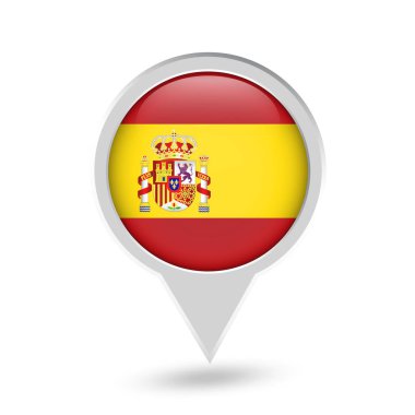 İspanya Bayrağı Pin simgesi yuvarlak
