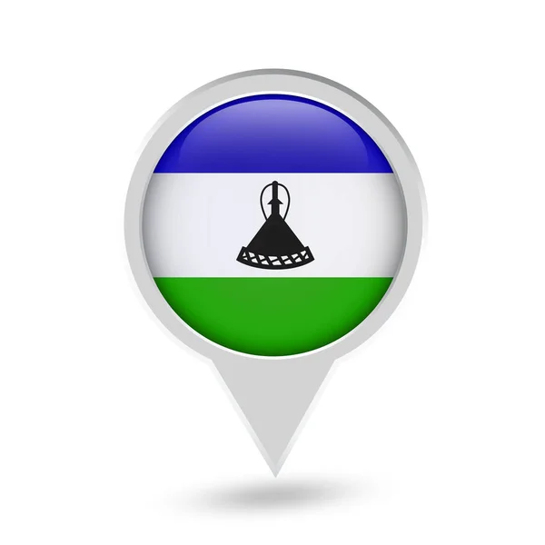 Прапор Лесото круглі піктограму закріплення — стоковий вектор