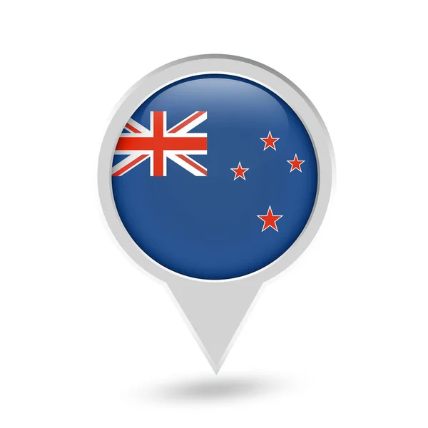 Bandera de Australia Pin redondo icono — Vector de stock