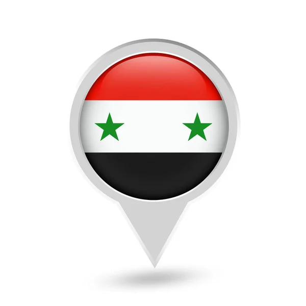 Syrien flagge runde nadel-symbol — Stockvektor