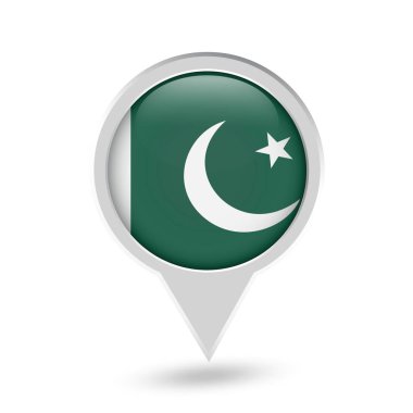 Pakistan Bayrağı Pin simgesi yuvarlak