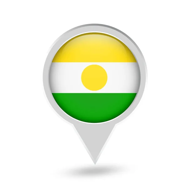 Bandeira do Níger Ícone de pino redondo —  Vetores de Stock