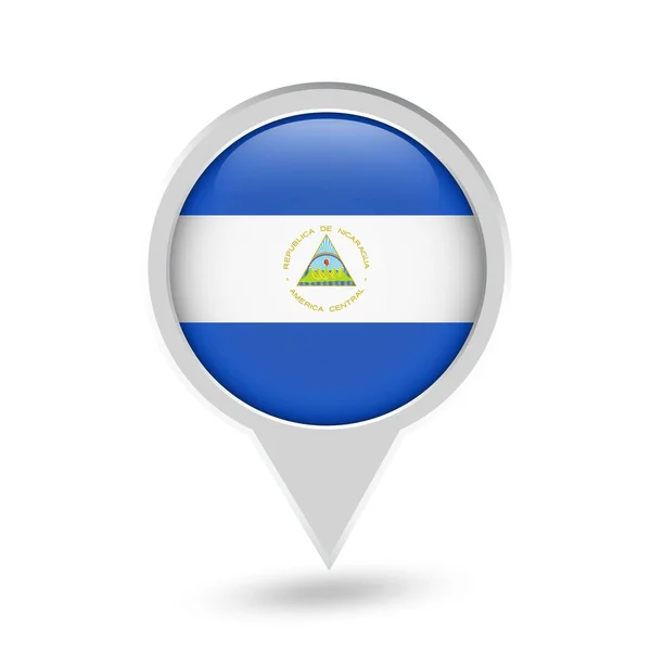 Nicaragua flagga runda PIN-ikonen — Stock vektor