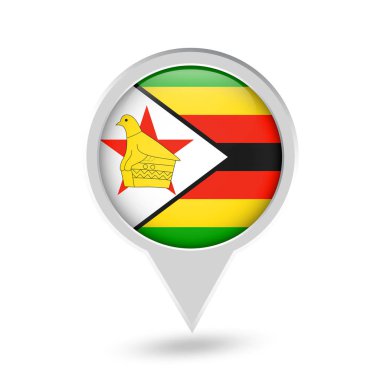 Zimbabve bayrağı Pin simgesi yuvarlak
