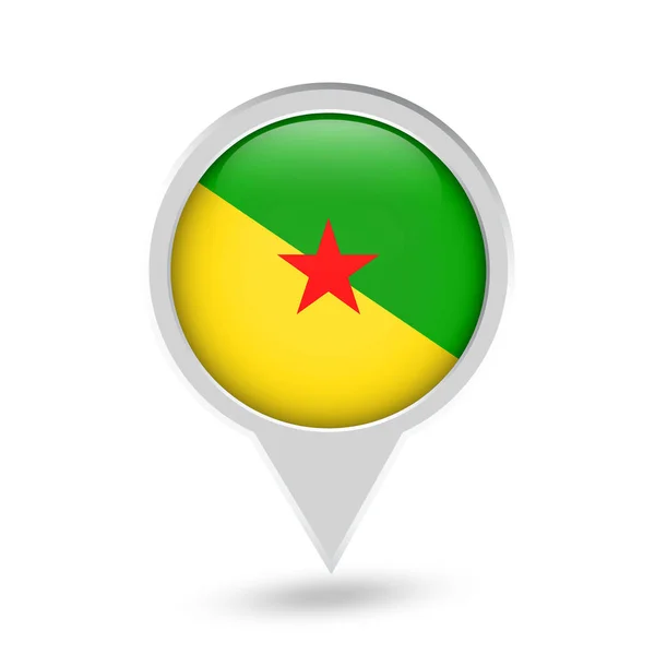 Kostenlose französische Guiana-Flagge runde Pin-Symbol — Stockvektor