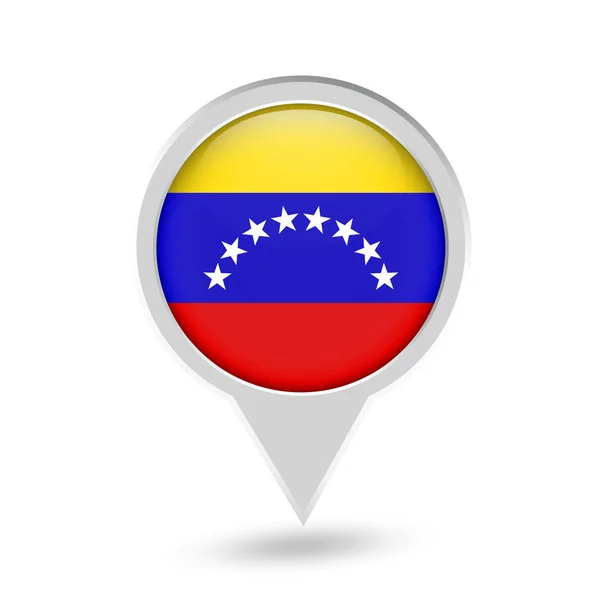 Icono de Pin Redondo Bandera de Venezuela — Archivo Imágenes Vectoriales