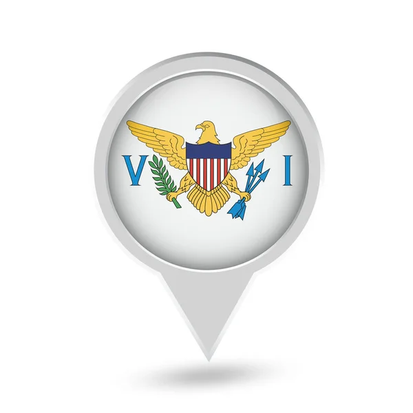 Virgin Islands Flag Round Pin Icon — Stock Vector