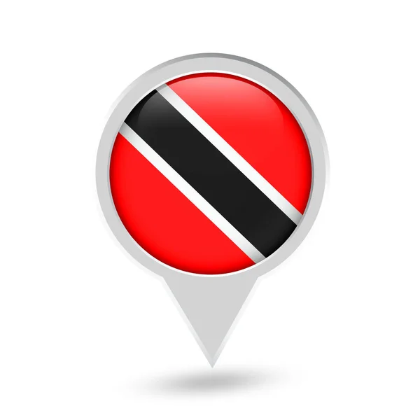 Trinidad y Tobago Icono de Pin Redondo de Bandera — Vector de stock