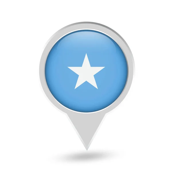 Somalía bandera redonda Pin icono — Vector de stock