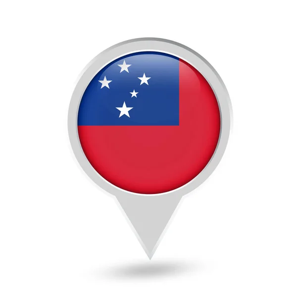 Samoa Flagge rundes Pin-Symbol — Stockvektor