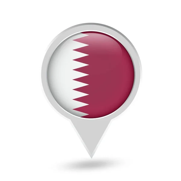 Icône ronde du drapeau du Qatar — Image vectorielle