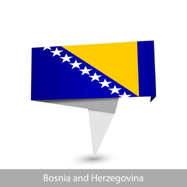 Bosna-Hersek ülke bayrağı. Katlanmış kurdele bayrağı