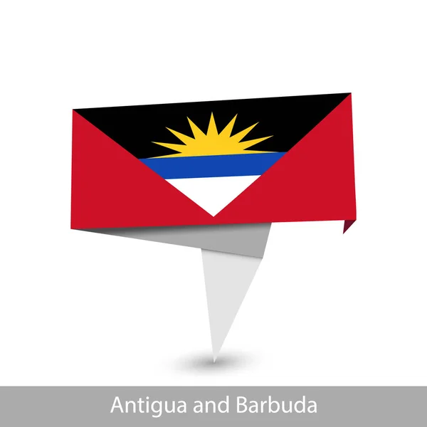 Antigua ve Barbuda bayrağı. Katlanmış kurdele bayrağı — Stok Vektör