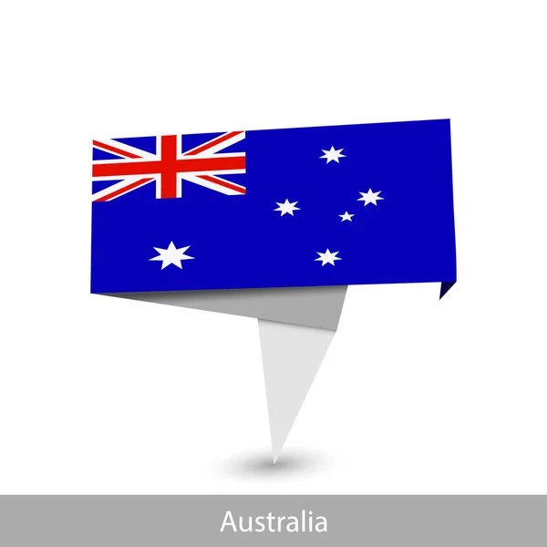 Avustralya Bayrağı. Katlanmış kurdele bayrağı — Stok Vektör