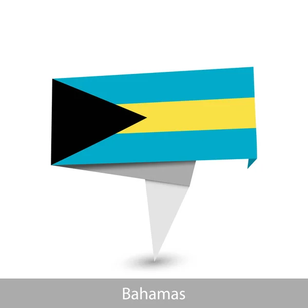 Bandeira das Bahamas Country. Bandeira de faixa dobrada —  Vetores de Stock