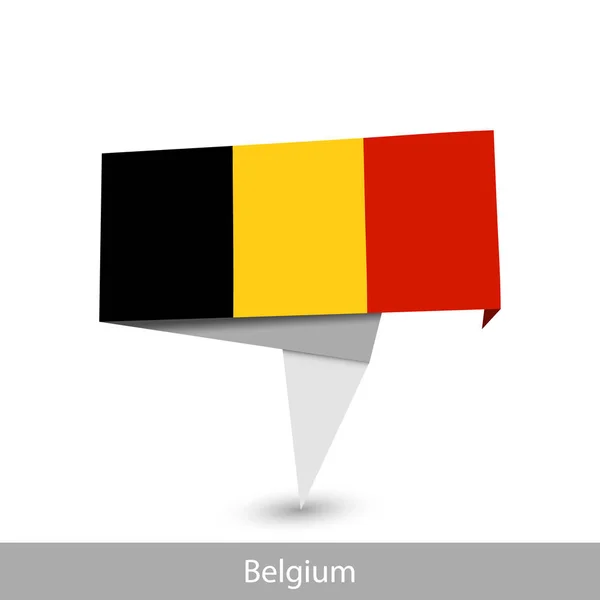 Belgium Country flag. Folded ribbon banner flag — Stock Vector