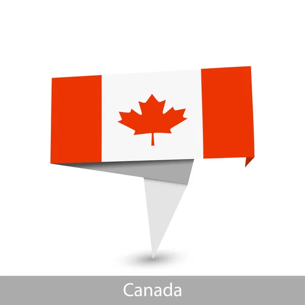 Canada Country flag. Folded ribbon banner flag — 스톡 벡터