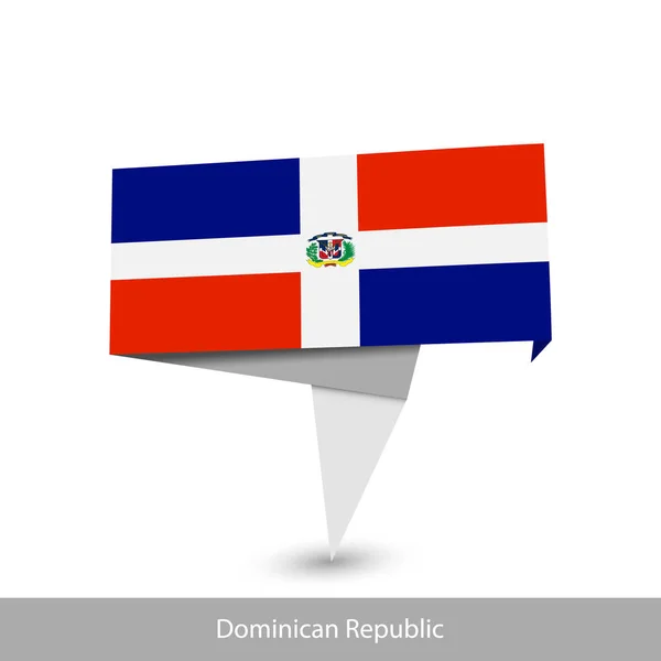 Dominikánská republika Země vlajky. Příznak skládané stuhy — Stockový vektor