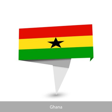 Gana Ülke Bayrağı. Katlanmış kurdele bayrağı