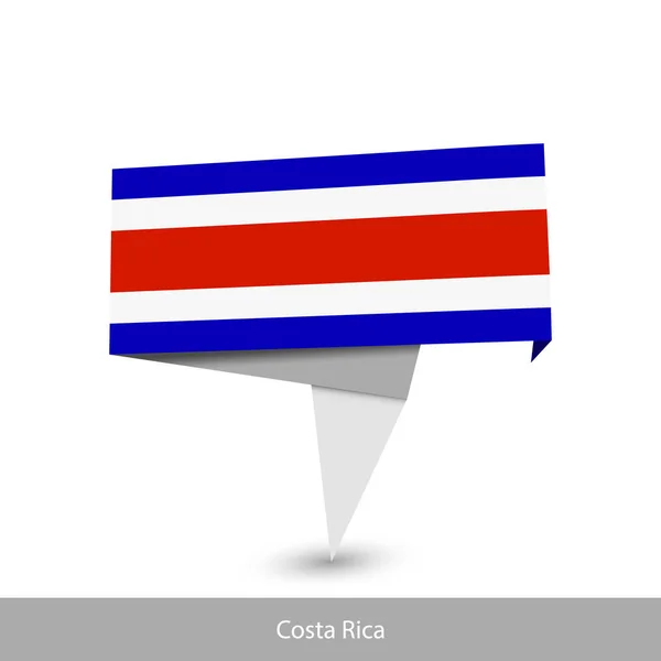 Costa Rica Country flag. Folded ribbon banner flag — 스톡 벡터