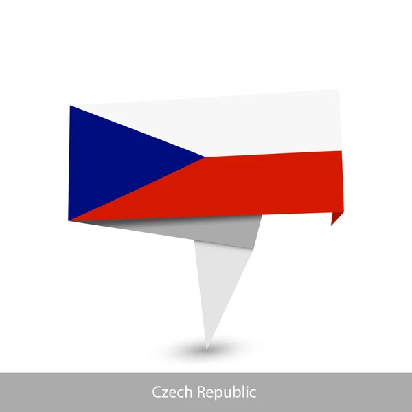 Czech Republic Country flag. Folded ribbon banner flag — 스톡 벡터