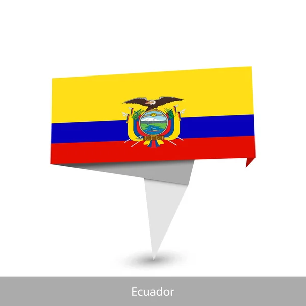 Ecuador Country flag. Folded ribbon banner flag — Stock Vector