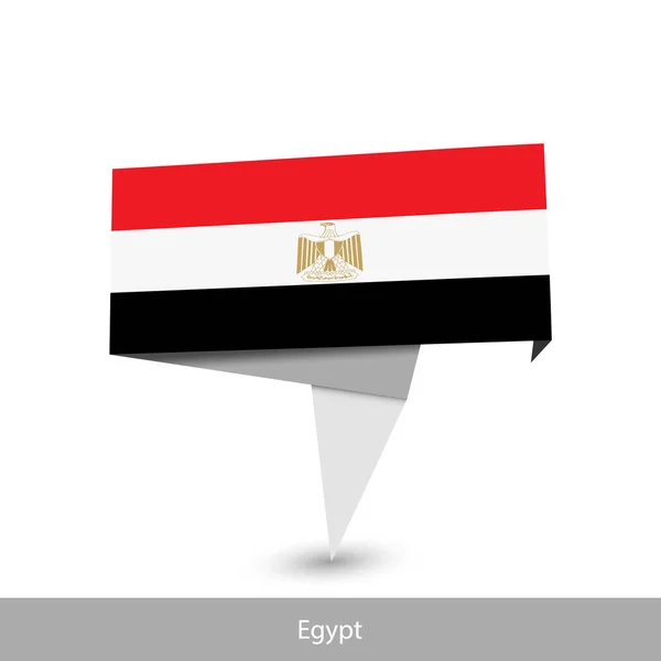 Egyptische vlag. Opgevouwen lintbanner vlag — Stockvector