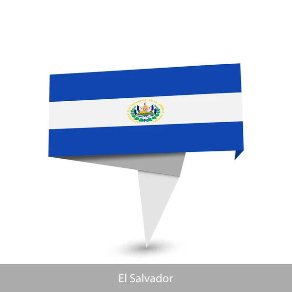 Bandera de El Salvador. Bandera de cinta plegada — Vector de stock